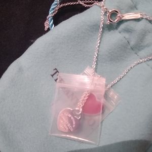 Tiffany & Co. Red Enamel Double Heart Tags